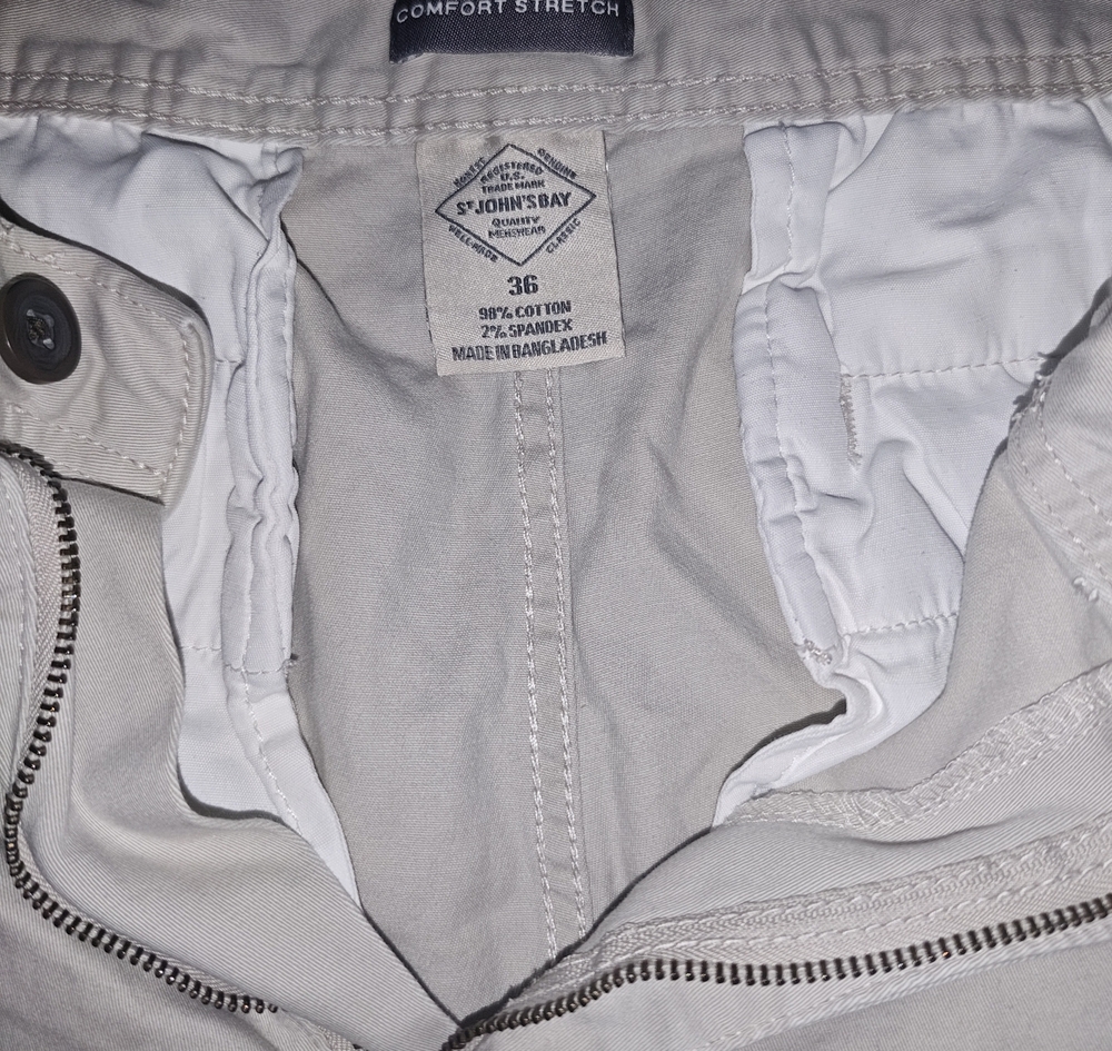 St. John's Bay Men’s Flat Front Shorts — Light Taupe